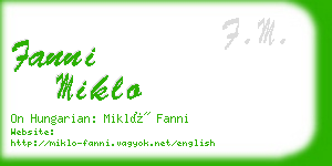 fanni miklo business card